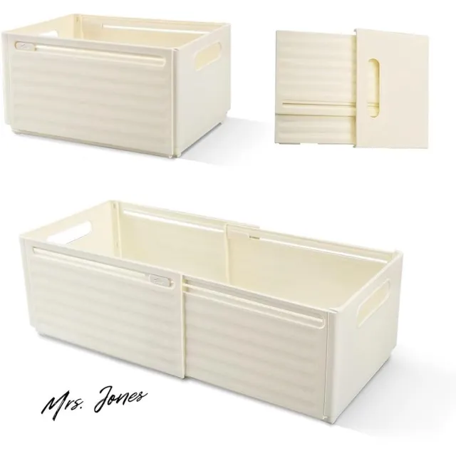 Mrs. Jones Opbergdoos uittrekbaar - 2-delig opbergdoos van kunststof - stapelbaar opvouwbare opbergkast voor snacks - kleding speelgoed en cosmetica . Multi Color