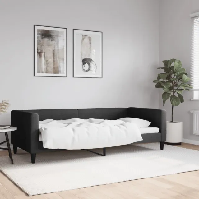 vidaXL Slaapbank 90x200 cm stof zwart