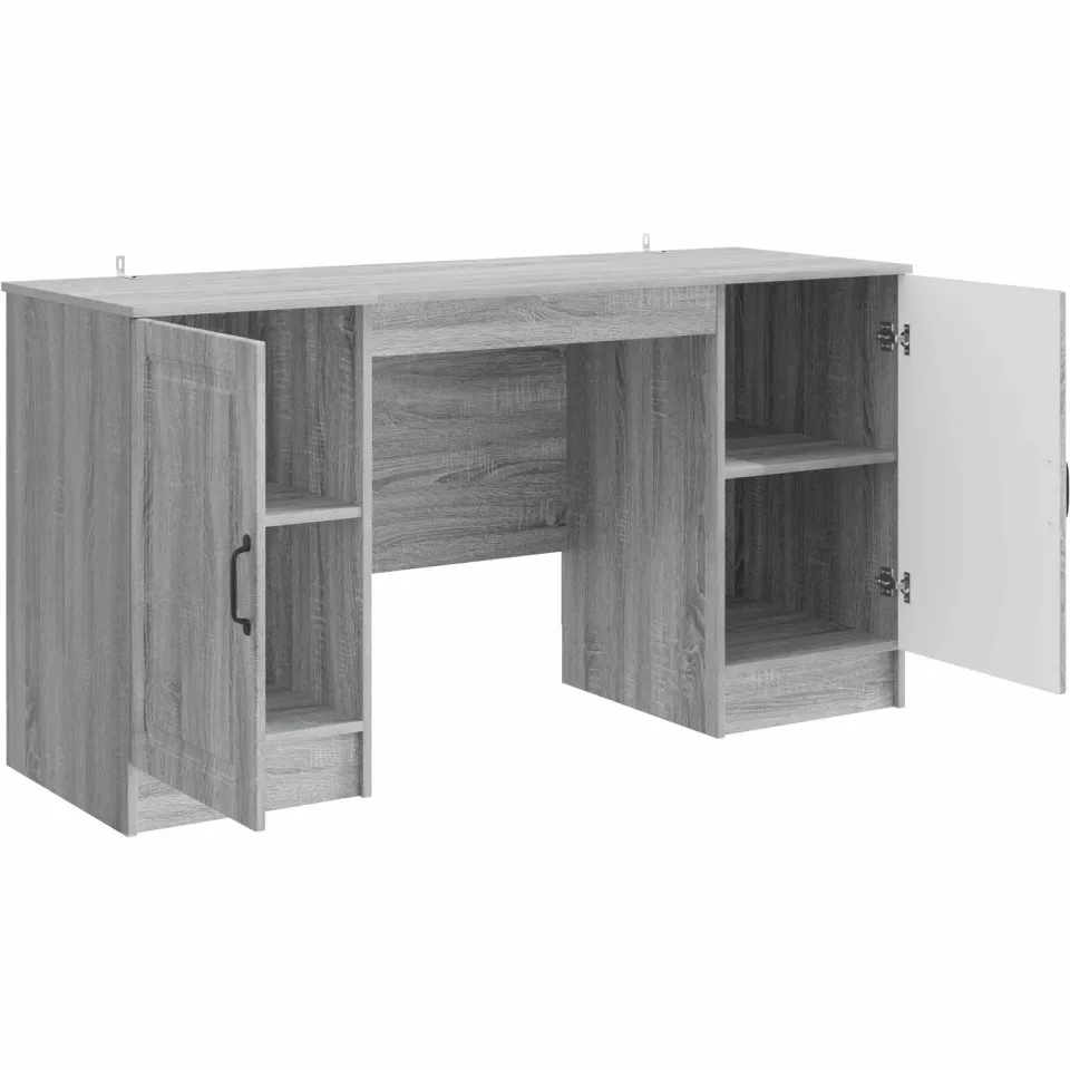 vidaXL Bureau Grijs sonoma 142,5 x 50 x 75 cm Bewerkt hout, foto 3