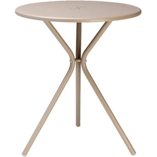 SCAB Design Kyra bistrotafeltje. Leuk designtafeltje in de kleur beige, voor als u een klein terrasje hebt. Slank model geschikt voor 2 stoelen. Alleen verkrijgbaar per 2 stuks.