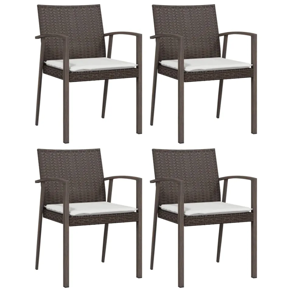 vidaXL 5-delige Tuinset met kussens poly rattan en staal, foto 3
