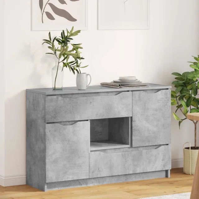 vidaXL Dressoir Beton Grijs 100 x 30 x 65,6 Bewerkt hout