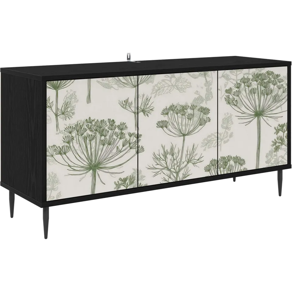 vidaXL Tv-meubel GOTHA 102 x 33 x 51 cm Zwart eiken Bewerkt hout, foto 3