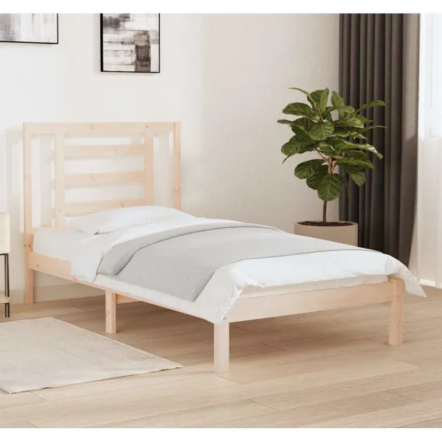 vidaXL Bedframe zonder matras massief grenenhout 90x190 cm bruin