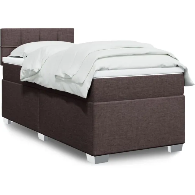 vidaXL Boxspring met matras stof donkerbruin 80x200 cm bruin