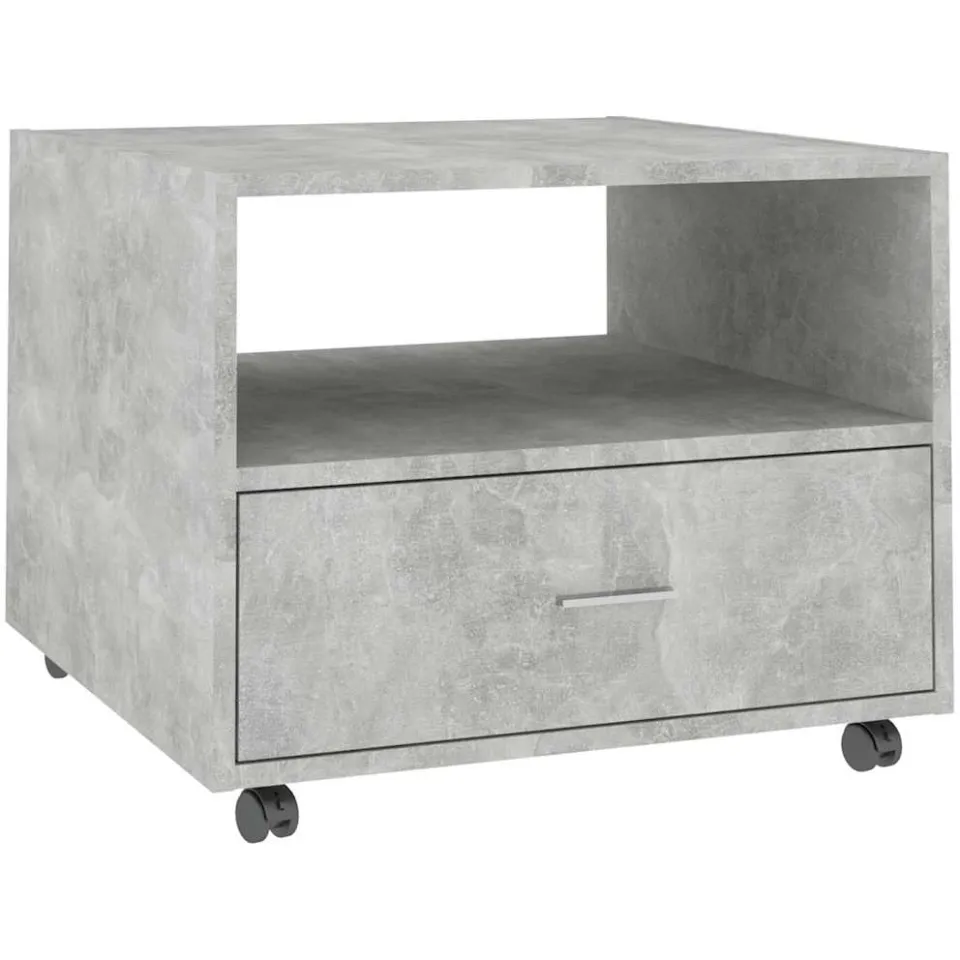 vidaXL Salontafel 55x55x40 cm bewerkt hout betongrijs