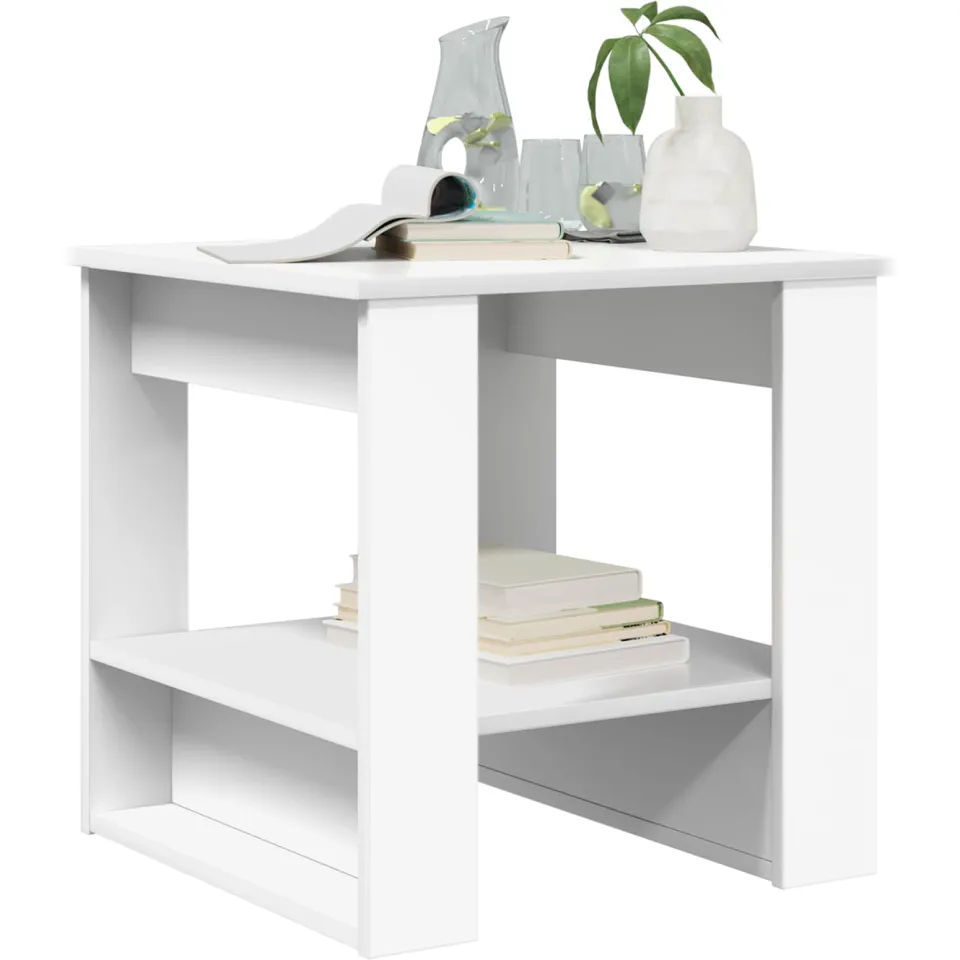 vidaXL Salontafel Wit 51 x 50 x 50 cm Bewerkt hout
