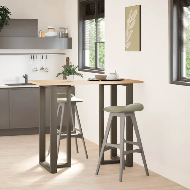vidaXL Bartafelpoten 2 st T-vormig 60x35x(110-111) cm staal naturel Bruin