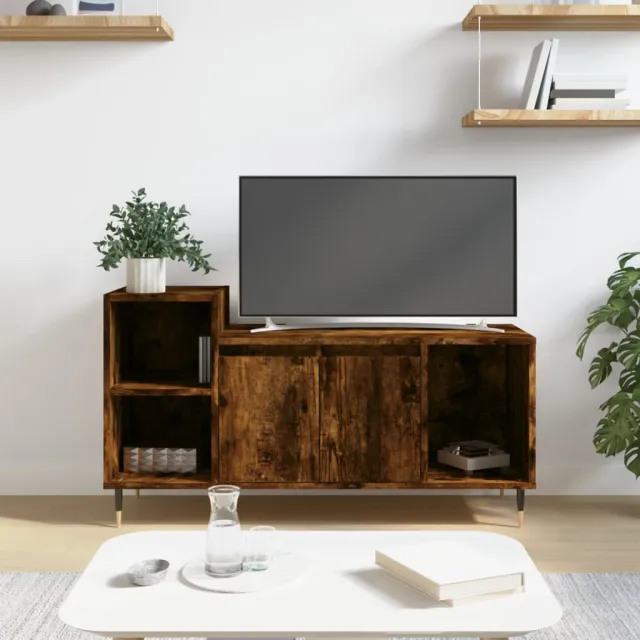 vidaXL Tv-meubel 100x35x55 cm bewerkt hout gerookt eikenkleurig, foto 2