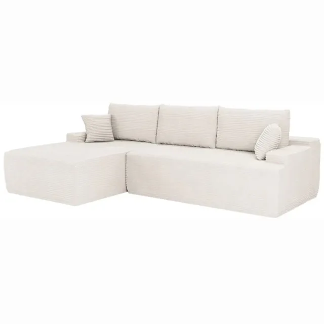 Juskys Coredo Bank - Corduroy bekleding - Links - Crème
