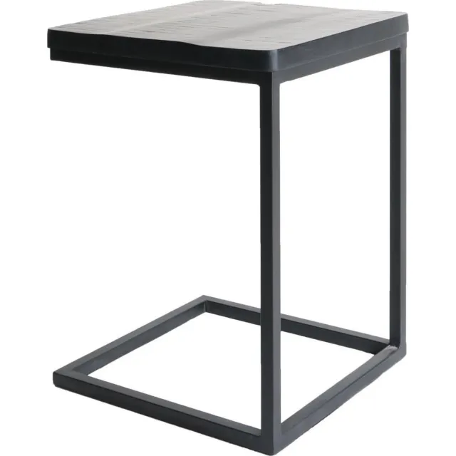 Home67 Laptoptafel Roos - Zwart blad - Zwart onderstel