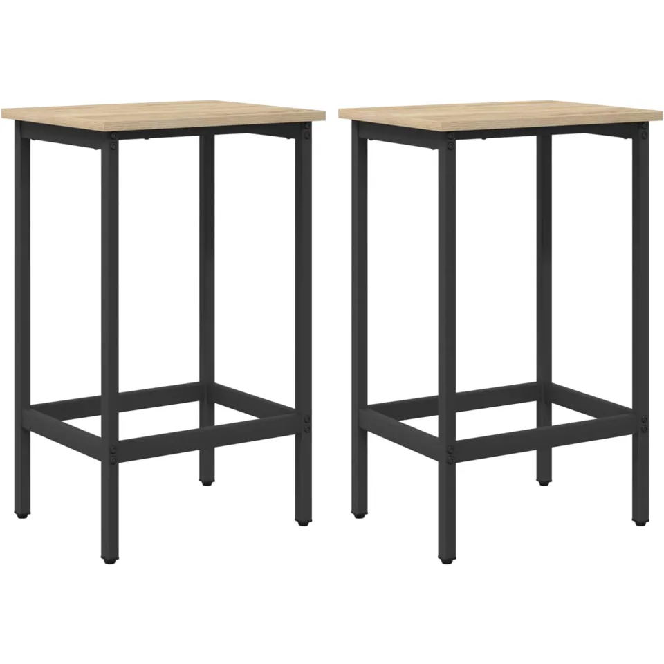 vidaXL Barkruk 2 st Sonoma Eiken 40 x 32 x 74 cm Bewerkt hout, foto 3