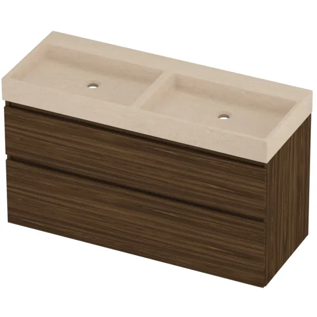 Proline Evoli Badmeubelset Hardsteen Loft 120x46x70 cm Sand Stone Cabana Oak Eiken
