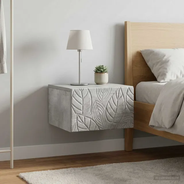 vidaXL Wandbeugel Bedkast 2 st Betongrijs 49 x 34,5 x 20 cm grijs, foto 2