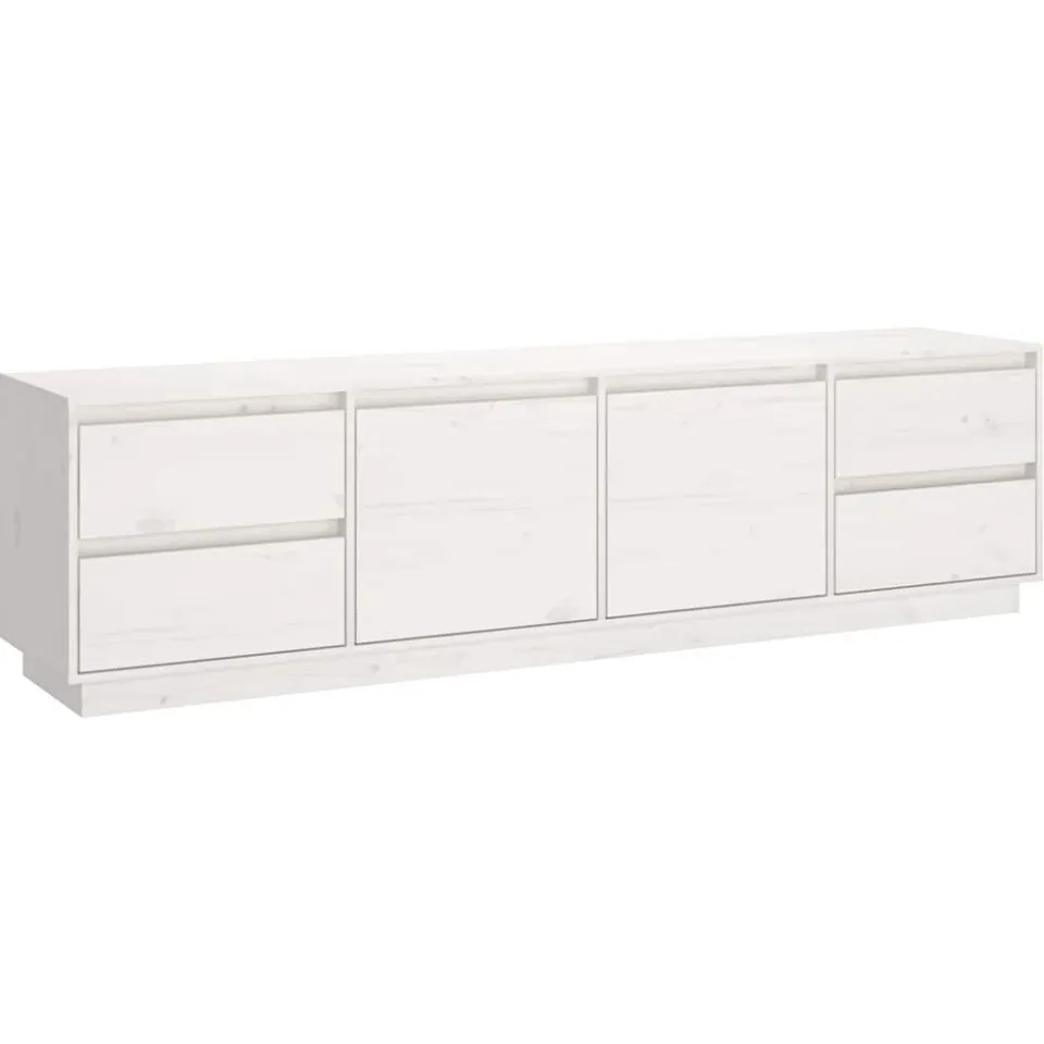 vidaXL Tv-meubel 176x37x47,5 cm massief grenenhout wit