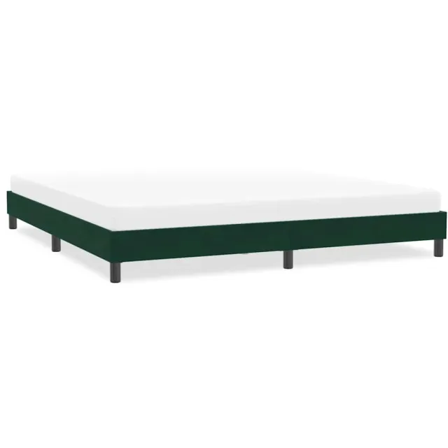 vidaXL Bedframe zonder matras 200x210 cm fluweel donkergroen