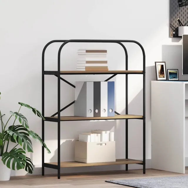 vidaXL Boekenkast 3-laags 80 x 30 x 109 cm Bewerkt hout Artisan Eiken, foto 2