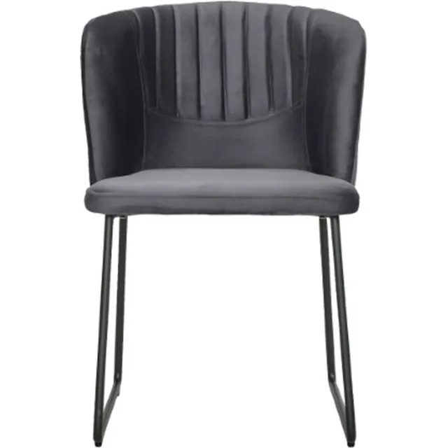 Soof & Tess Soof&Tess - Siena Eetkamerstoel - Zwart - Fluweel - Velvet - Industrieel - Met armleuning - Easy Clean Stoffen - Hoge Kwaliteit