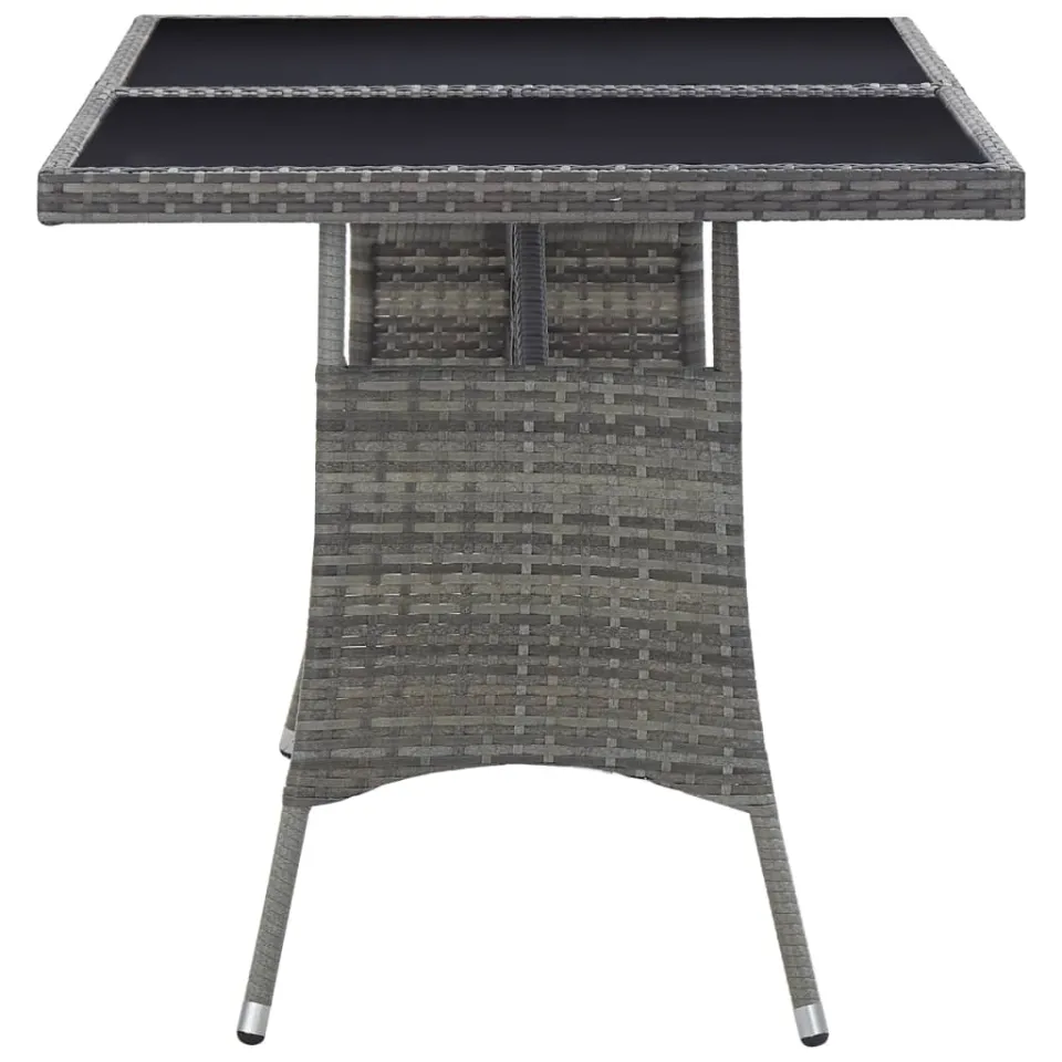 vidaXL Tuintafel 140x80x74 cm poly rattan grijs, foto 4