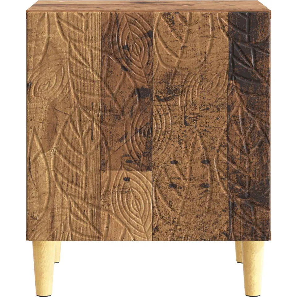 vidaXL Nachtkastje Oud hout 43 x 34,5 x 50 cm Bewerkt hout bruin, foto 4