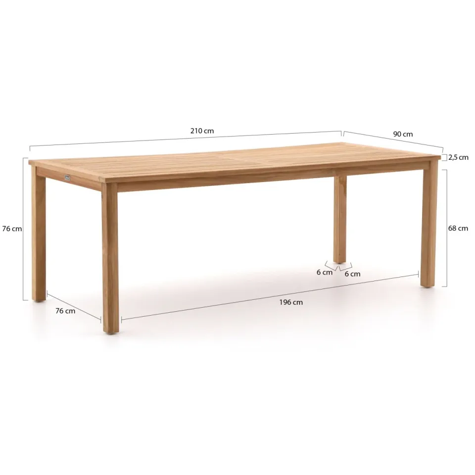 Sunyard Furniture Sunyard Wales/Liverpool 210cm dining tuinset 7-delig bruin, foto 3