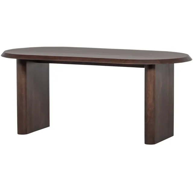 vtwonen Ellips Eetkamertafel - Mango Hout - Walnoot - 75x180x90 walnut