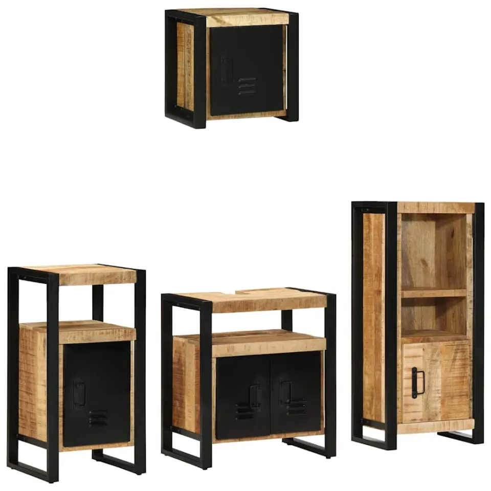 vidaXL Badkamermeubelset 4 st Bruin en zwart 55 x 35 x 60 cm, foto 2