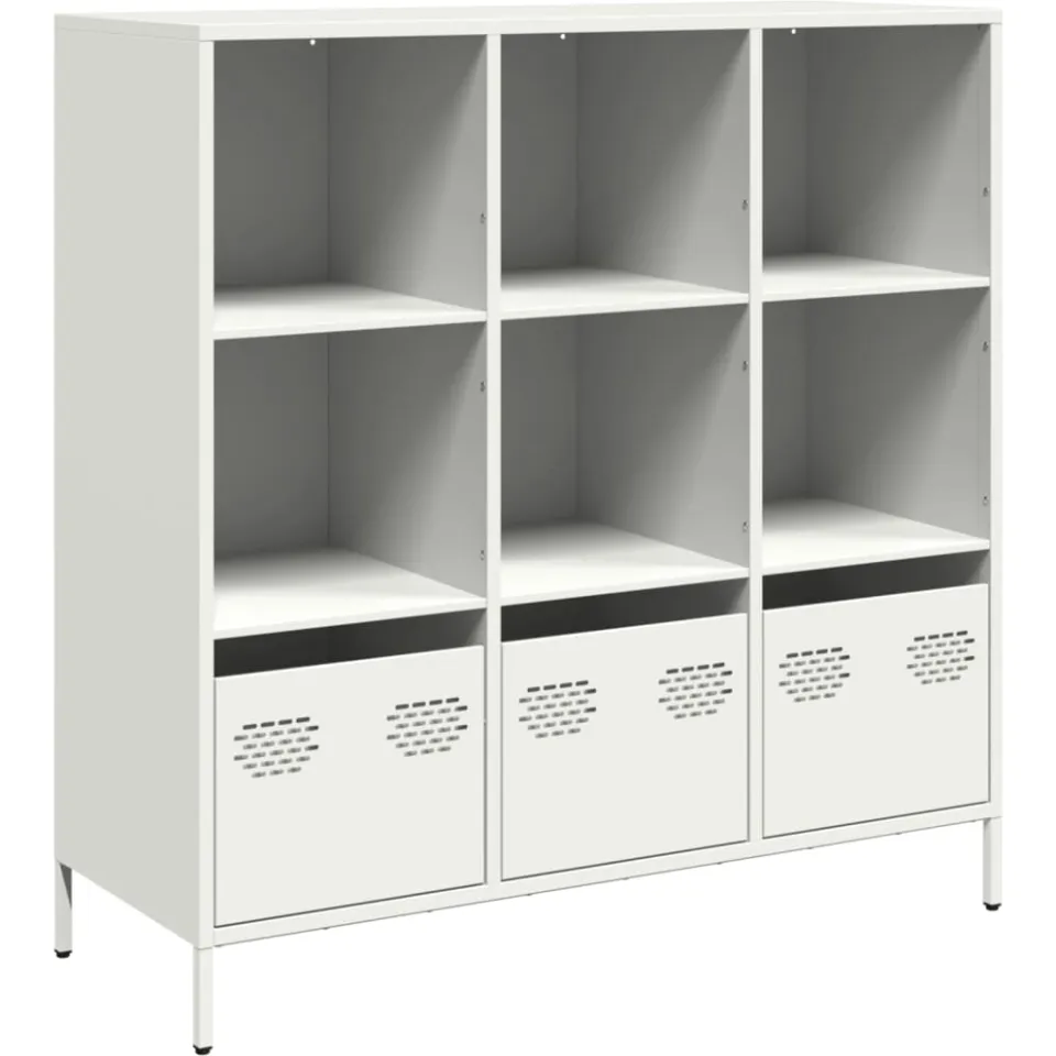 vidaXL Hoge kast 101,5x39x103,5 cm staal wit, foto 3