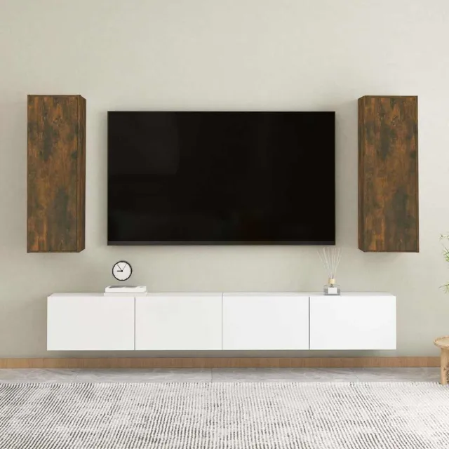 vidaXL Tv-meubelen 2 st 30,5x30x90 cm bewerkt hout gerookt eikenkleur, foto 2