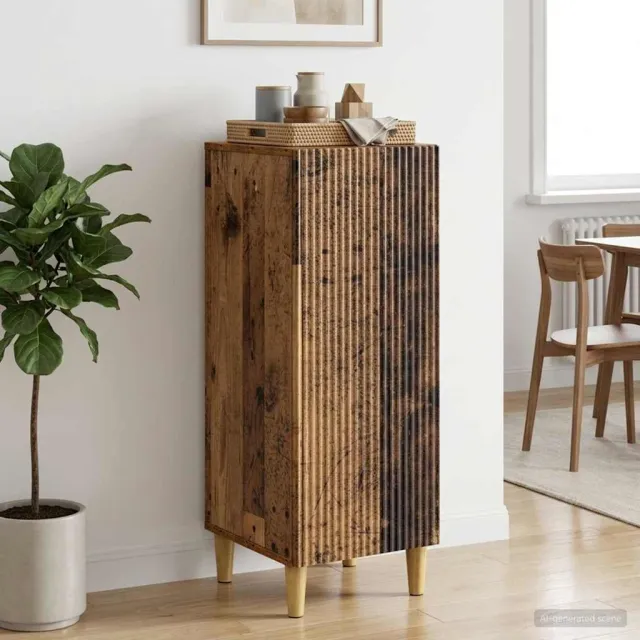 vidaXL Dressoir Oud hout 33 x 34,5 x 90 cm Bewerkt hout Bruin