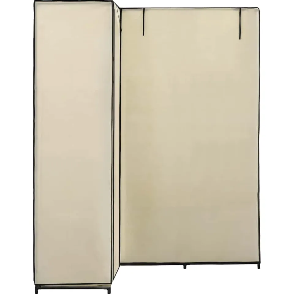 vidaXL Hoekkledingkast 130x87x169 cm crème, foto 4