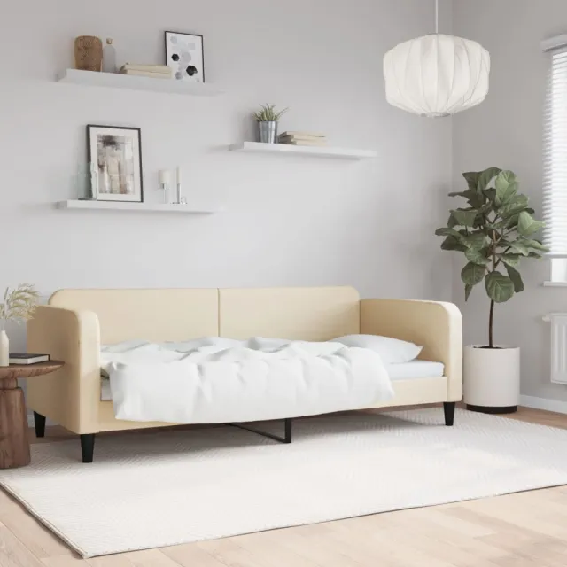 vidaXL Slaapbank 80x200 cm stof crèmekleurig