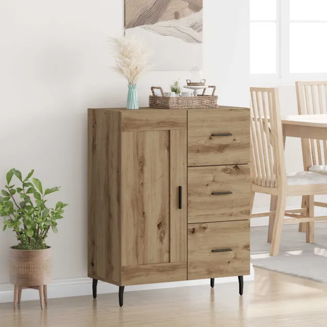vidaXL Dressoir Artisan Eiken 69,5 x 34 x 90 cm, foto 2