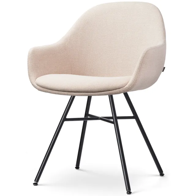 Nolon Noa-Mae eetkamerstoel beige - zwart onderstel