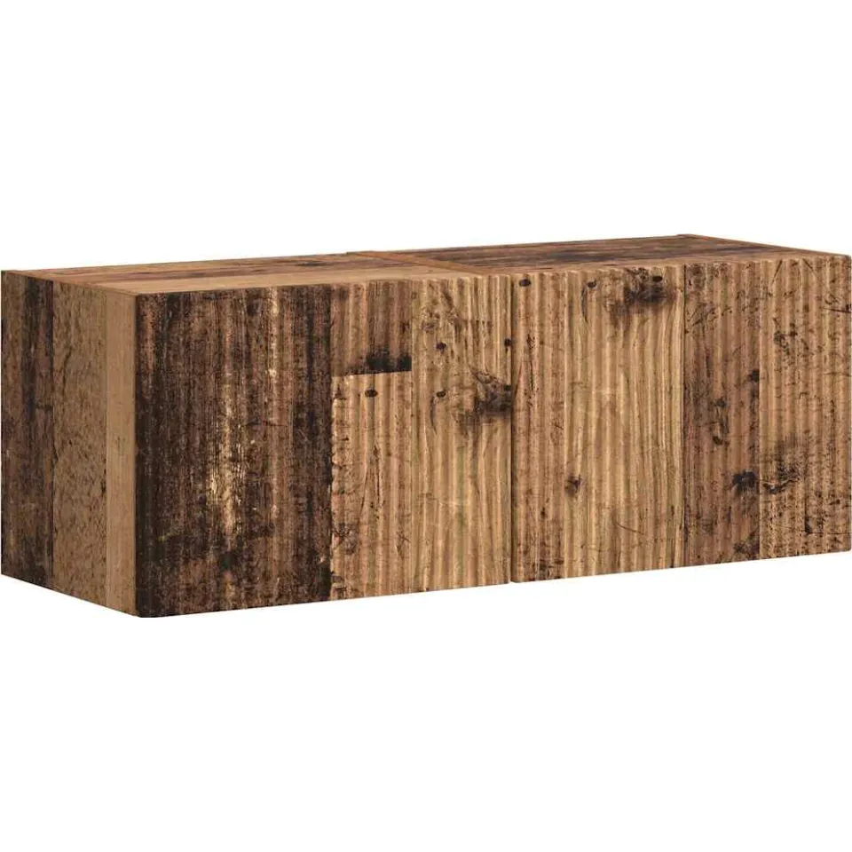 vidaXL TV Wandkast 2 st Oud Hout Bewerkt hout bruin, foto 3
