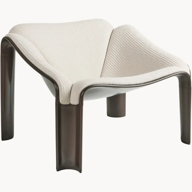 GUBI Loungefauteuil Wit, Bruin