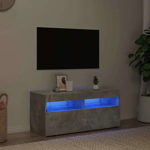 vidaXL Tv-meubel met LED-verlichting 90x35x40 cm betongrijs
