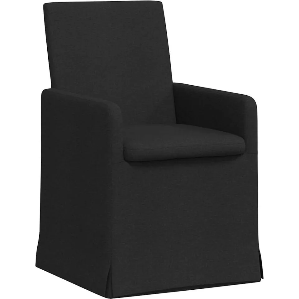 vidaXL Eettafelstoelen 2 st Stof Zwart 57 x 68 x 94 cm Groen