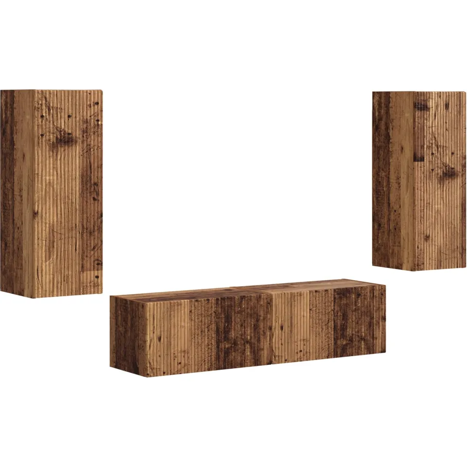 vidaXL Tv-meubelset 2 st 30 x 31 x 80 cm Oudhout bruin, foto 3