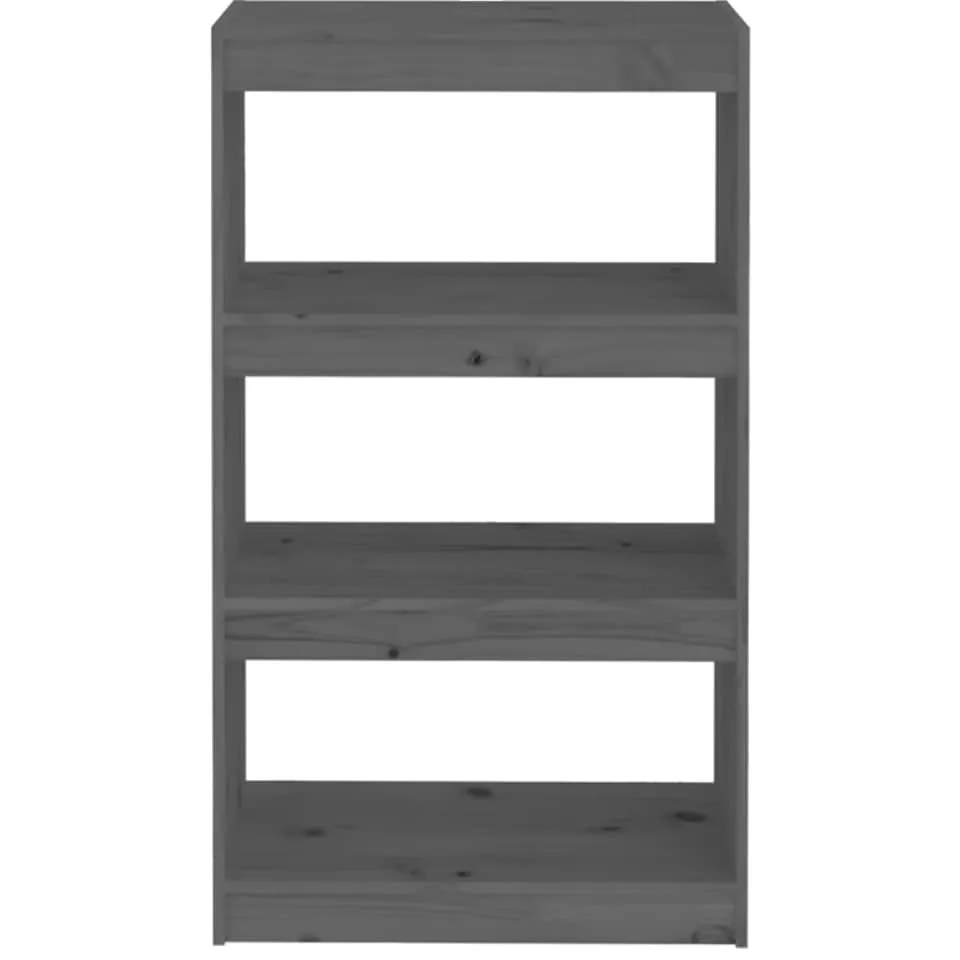 vidaXL Boekenkast/kamerscherm 60x30x103,5 cm massief grenenhout grijs, foto 4