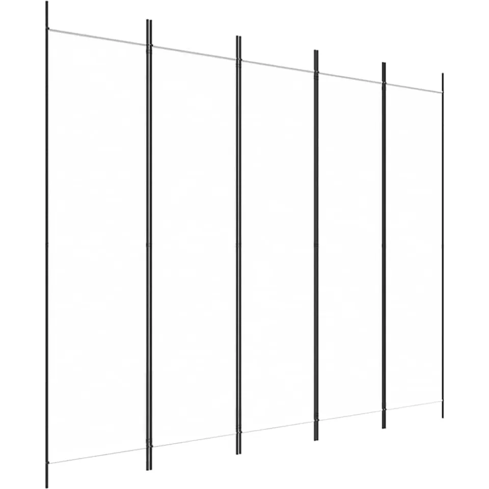 vidaXL Kamerscherm met 5 panelen 250x200 cm stof wit, foto 4