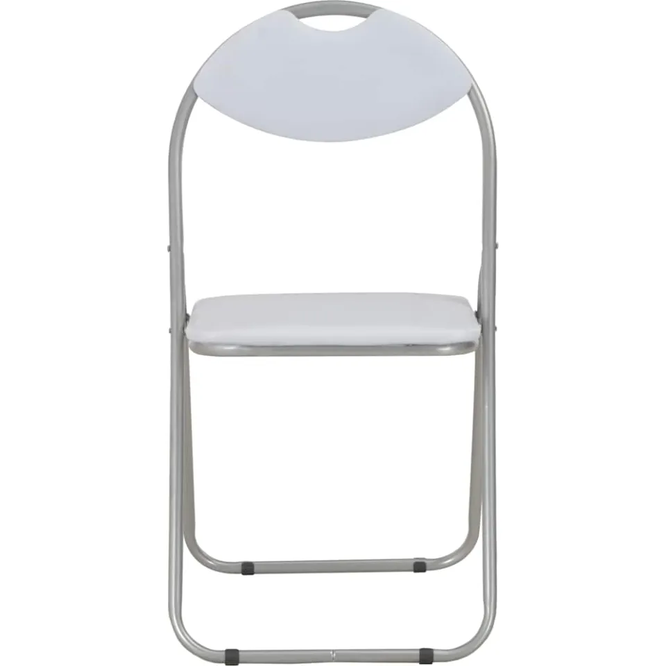 vidaXL Opklapbare stoelen, 2 stuks, wit kunstleer, foto 3