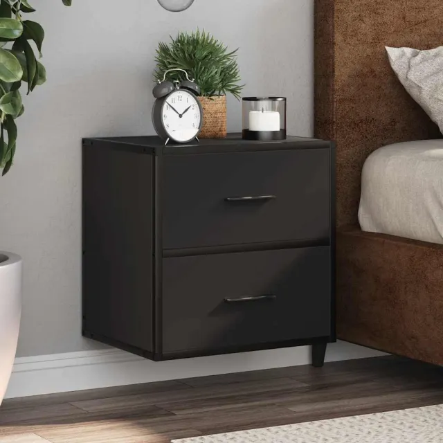 vidaXL Nachtkastjes wandgemonteerd 2 st 40x31x39,5 cm zwart, foto 2