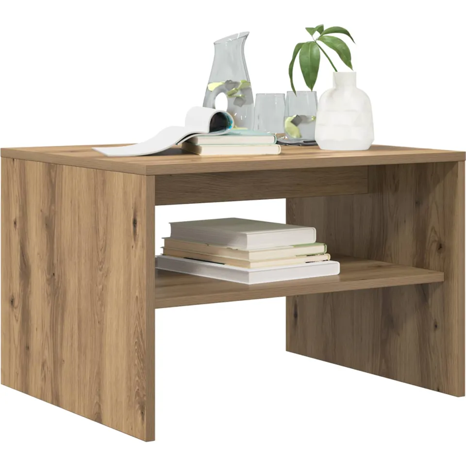 vidaXL Salontafel Artisan Eiken 60 x 50 x 40 cm Bewerkt hout Bruin
