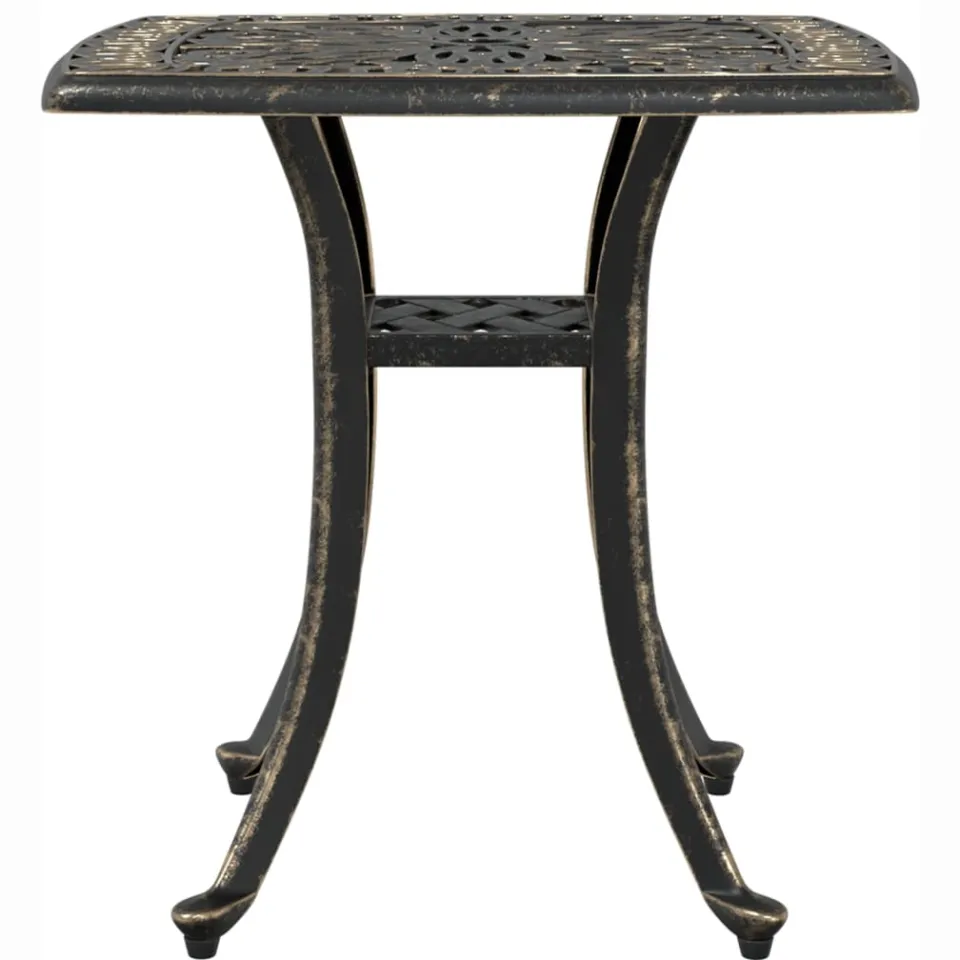 vidaXL Tuintafel 53x53x53 cm gietaluminium bronskleurig bruin, foto 4