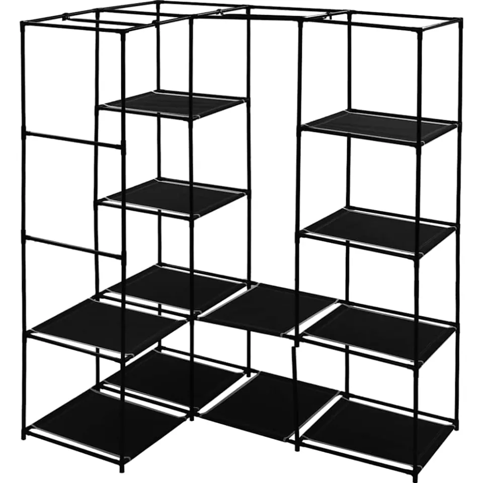 vidaXL Hoekkledingkast 130x87x169 cm zwart, foto 4