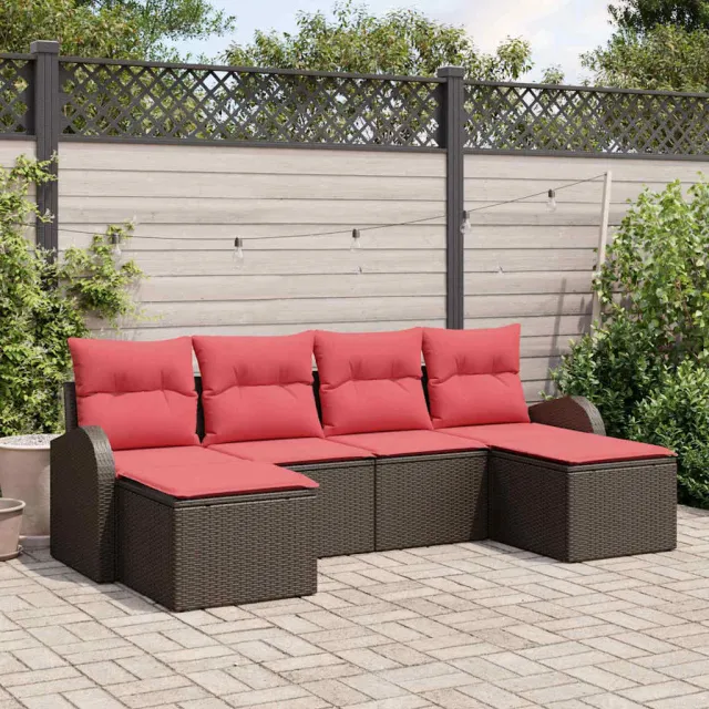 vidaXL Tuin Sofa Set 6 st Bruin [Synthetisch]: Poly Rattan, foto 2
