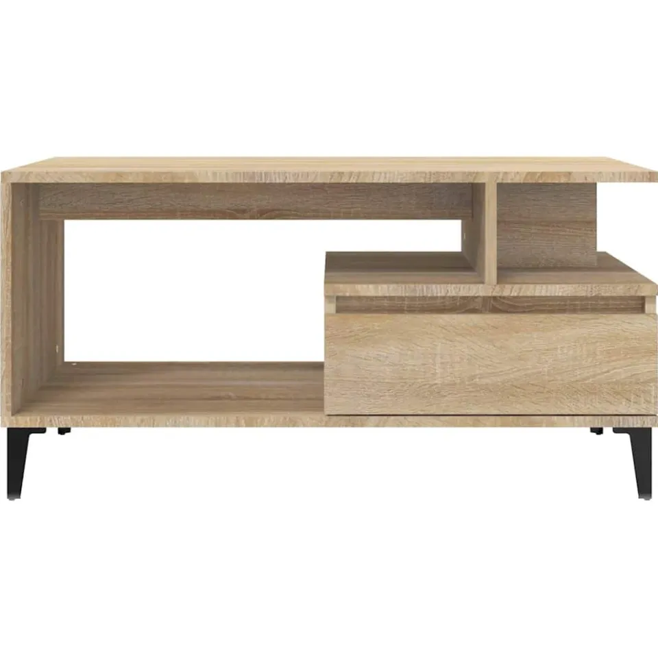 vidaXL Salontafel 90x49x45 cm bewerkt hout sonoma eikenkleurig, foto 4