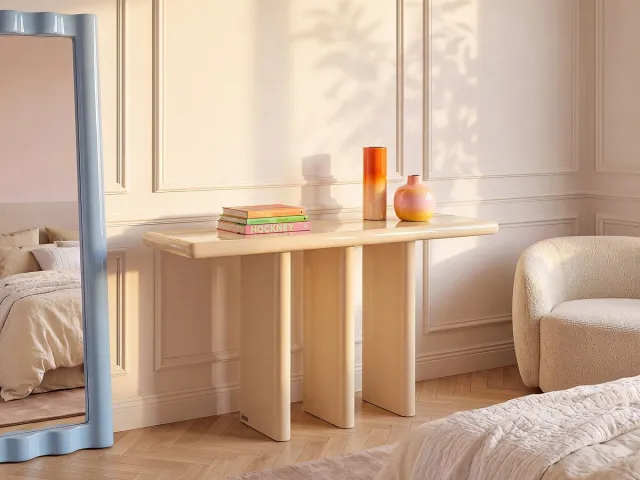 Vente-unique Consoletafel in MDF - Beige Gelakt ELWENA