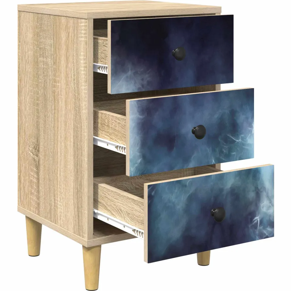 vidaXL Nachtkastje RAALTE Sonoma Eiken 36 x 33 x 60 cm Bewerkt hout, foto 4